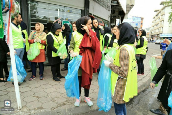 پاکسازی خیابان های رشت از زباله +عکس