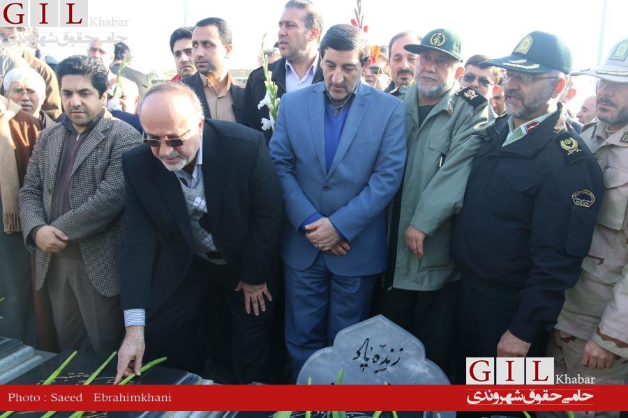 مزار شهدا در گیلان گلباران شد+تصاویر