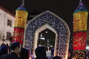 استقبال از المانهای عاشورایی سازمان زیباسازی شهرداری رشت در شب شام غریبان