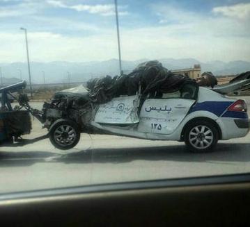 عکس؛ تصادف وحشتناک ماشین پلیس