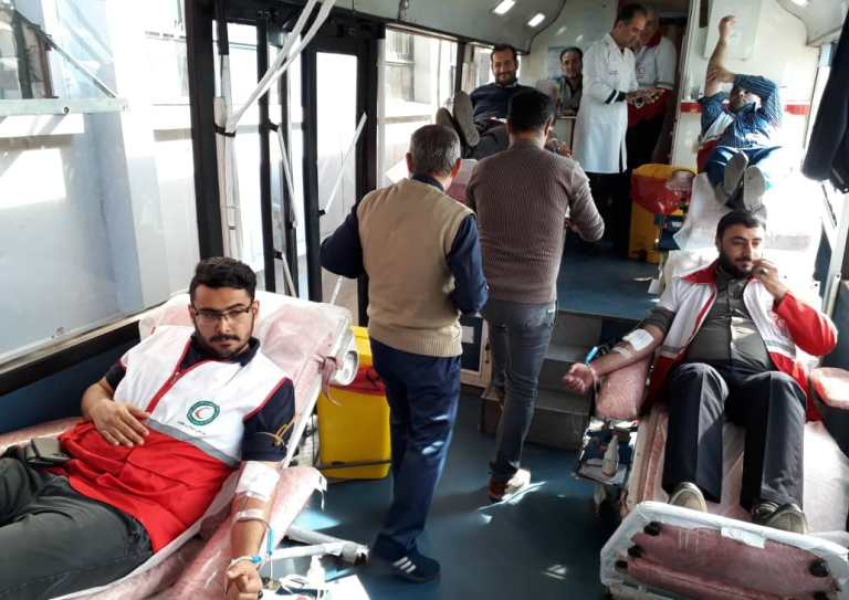 داوطلبان هلال احمر گیلان خون اهدا کردند