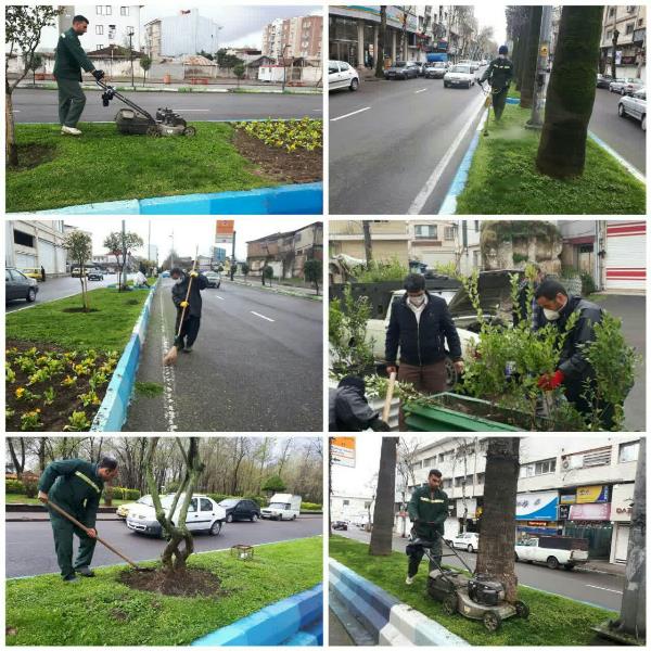گل کاری میادین و پارک ها و بلوار های سطح شهر توسط سازمان سیما منظر و فضای سبز شهری شهرداری رشت ۲۷ اسفند